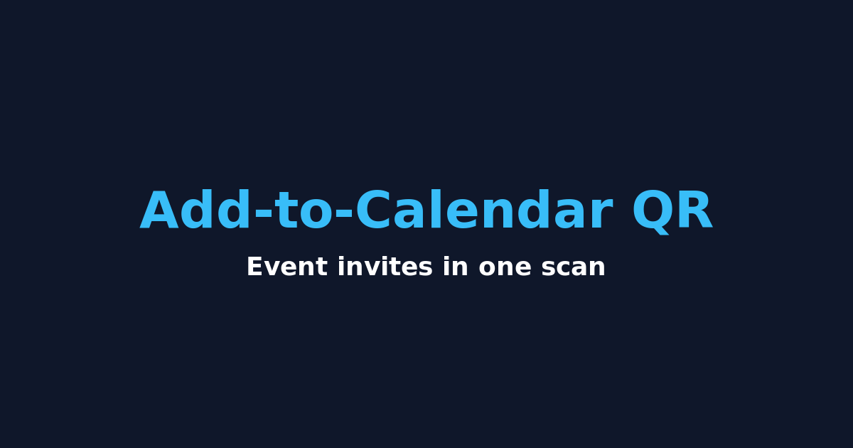 Event QR Code Generator — Add to Calendar (PNG/SVG)